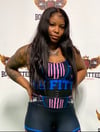BOSSFITTED Black Neon Pink and Blue Sports Bra