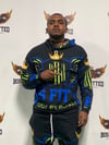 BOSSFITTED Black Neon Green and Blue Unisex Hoodie