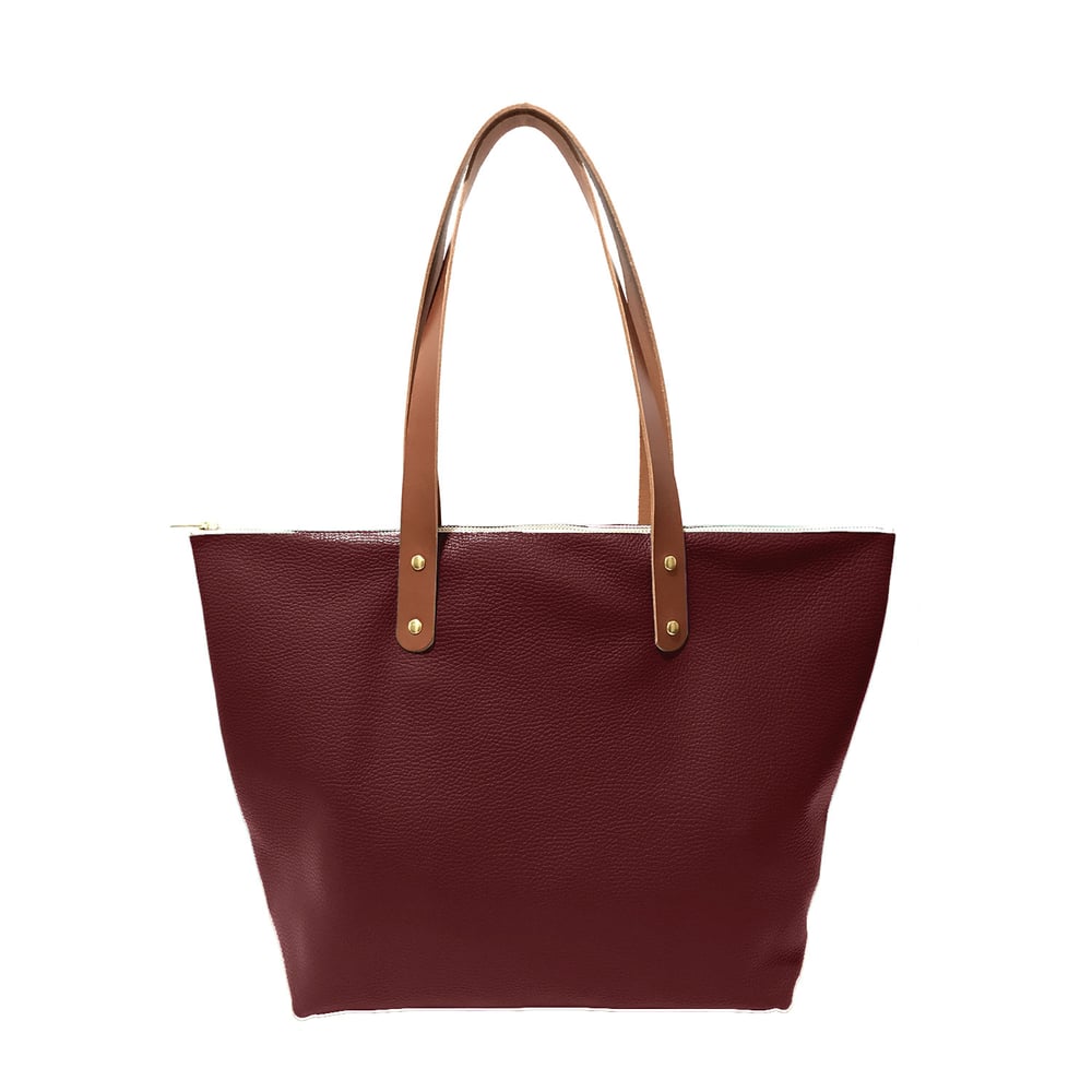 Image of Tania Zip Tote Maroon