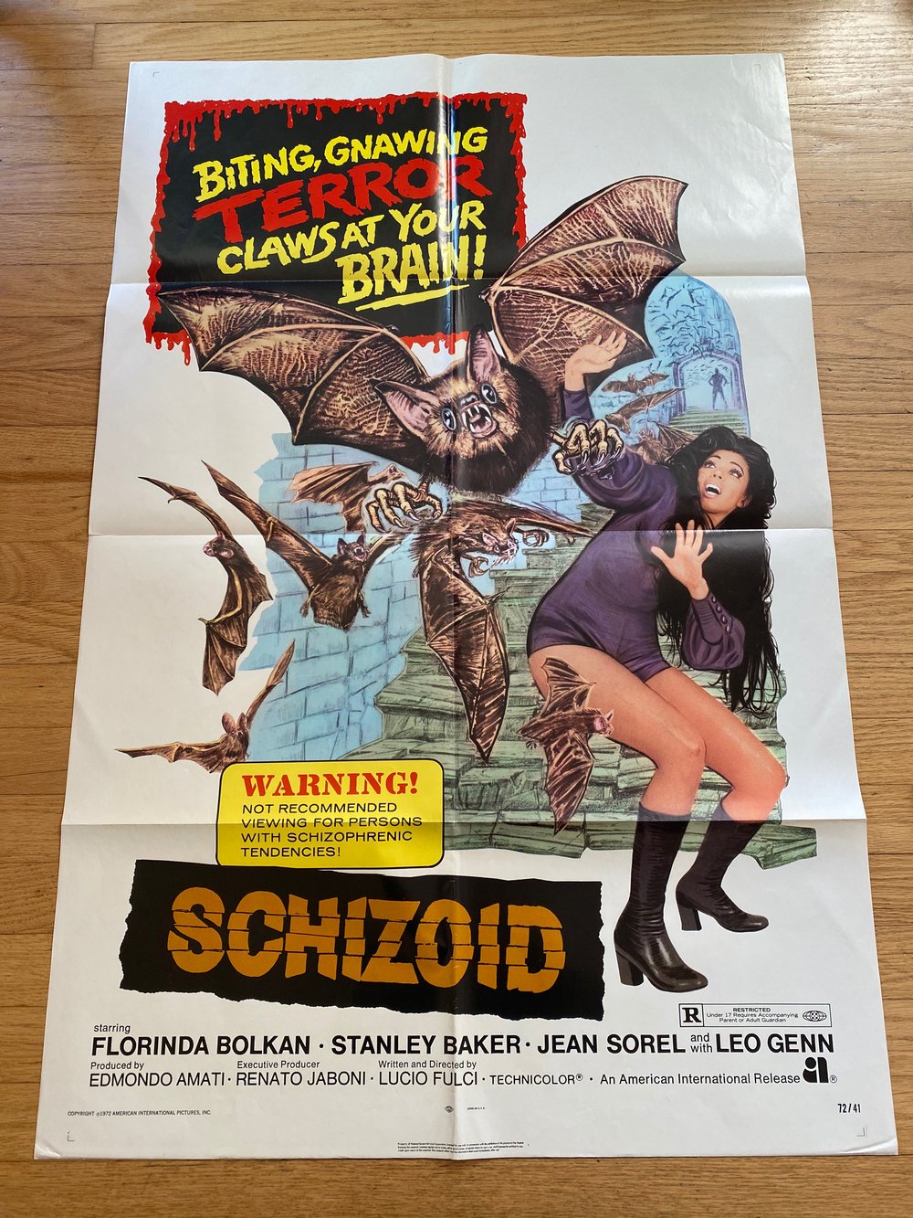 1972 Lizard in a Woman's Skin aka Schizoid Original U.S. One Sheet Movie Poster