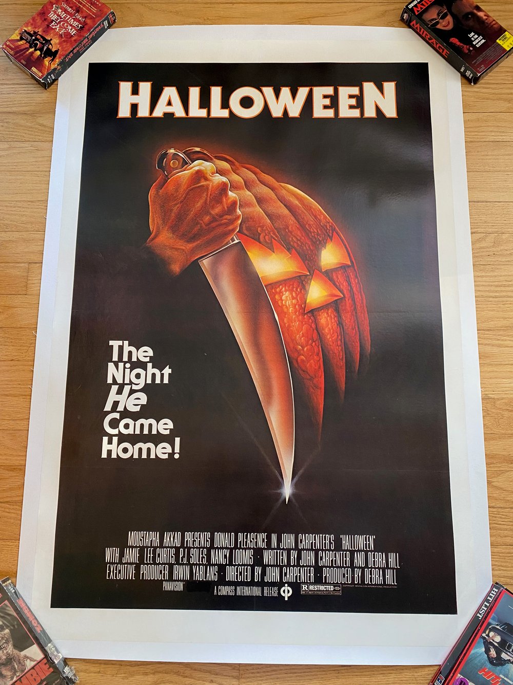 1978 HALLOWEEN ORIGINAL LINEN BACKED U.S. ONE SHEET WITH BLACK RATINGS BOX