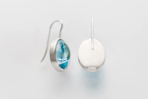 Image of "Azure" silver earrings with blue topaz · ARDUA SUPERA ·