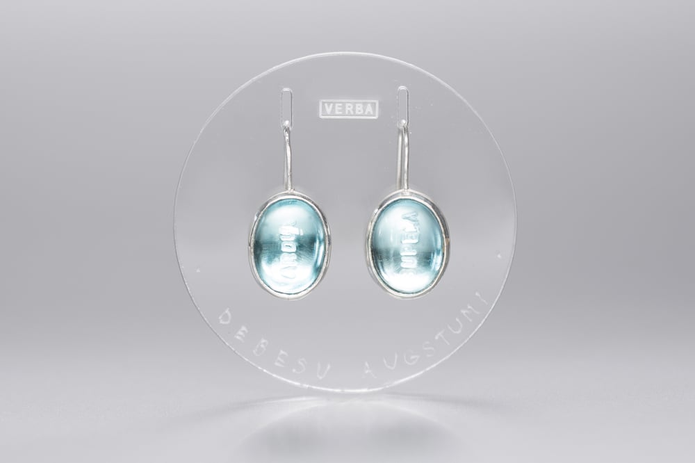 Image of "Azure" silver earrings with blue topaz · ARDUA SUPERA ·