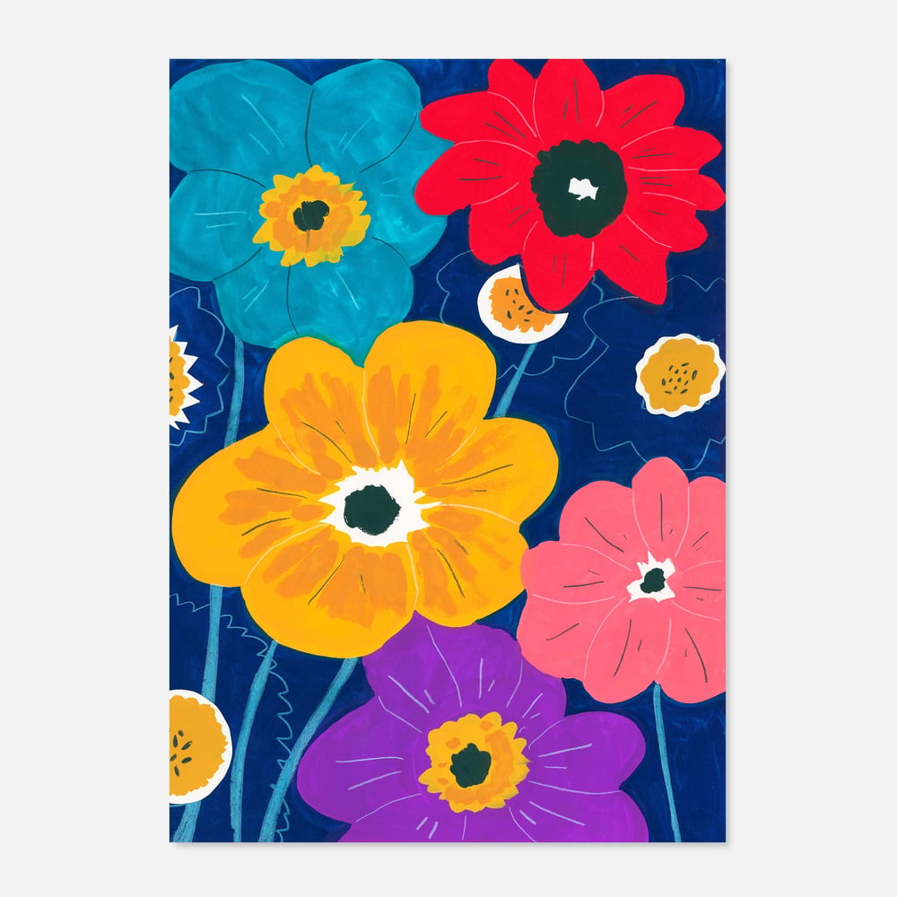 Image of Floral Series - Prussian Blue