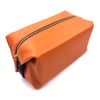 Rust orange grained leather Travel case