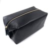 Black "caviar" leather Travel case - gold zipper
