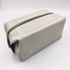 Ivory grained leather Travel case - gold zipper