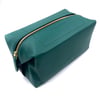 Emerald green grained leather Travel case