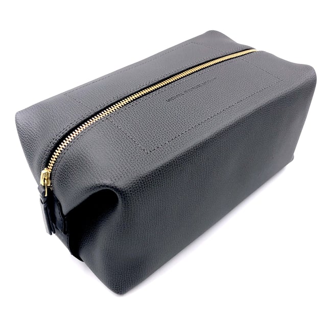 Grey grained leather Travel case