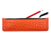 Orange "tressé" leather Pencil case