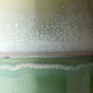 Image of Vase Vert pâle brillant et vert amande foncé
