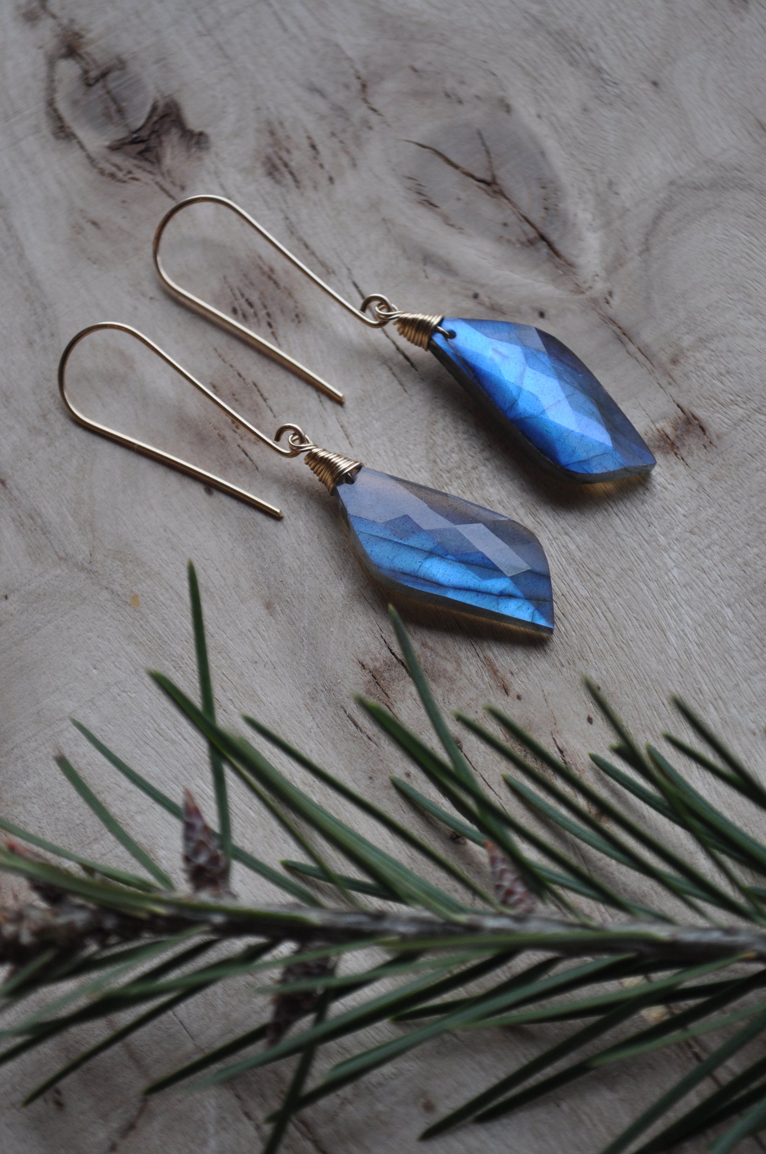 Image of Labradorite Wing Dangles on Gold Fill