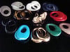 1960s 14CT 12 PAIRS INTERCHANGEABLE EARRINGS  LAPIS ONYX MALACHITE YELLOW GOLD