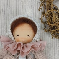 Image 5 of MipiMopi 8 inches tall waldorf inspired doll in rusty bunny suite