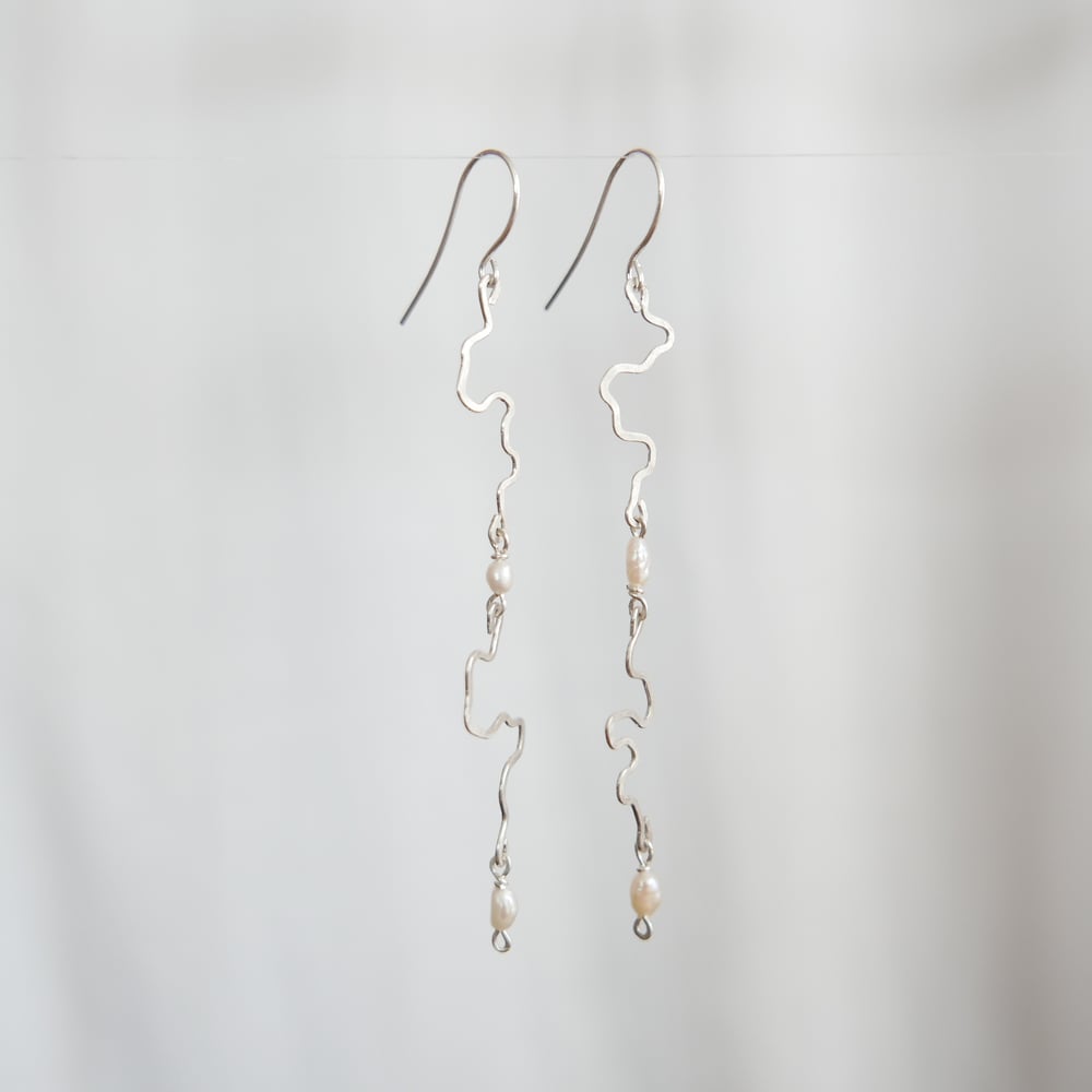Image of Ripple Earrings + Freshwater Pearlies