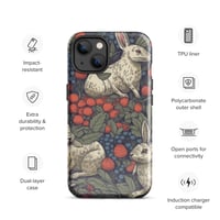 Image 18 of Boho Nature Cottagecore Inspired White Rabbits Among Berries Tough Case for iPhone®