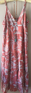 Tropical coral maxi dress