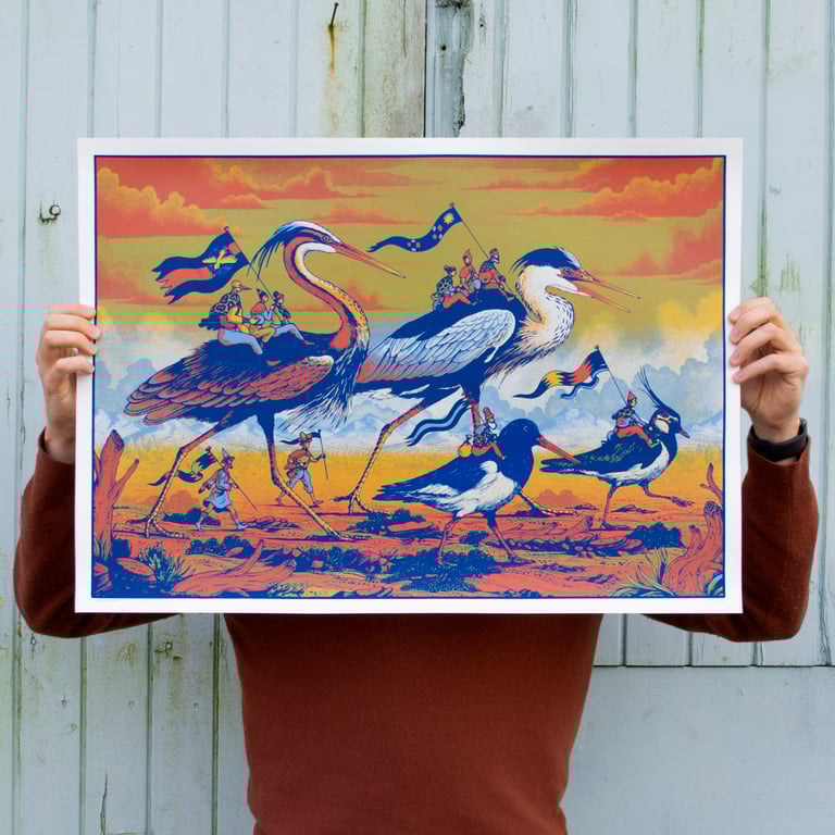 Birds // Screenprinted Artprint // Only 1 Left!