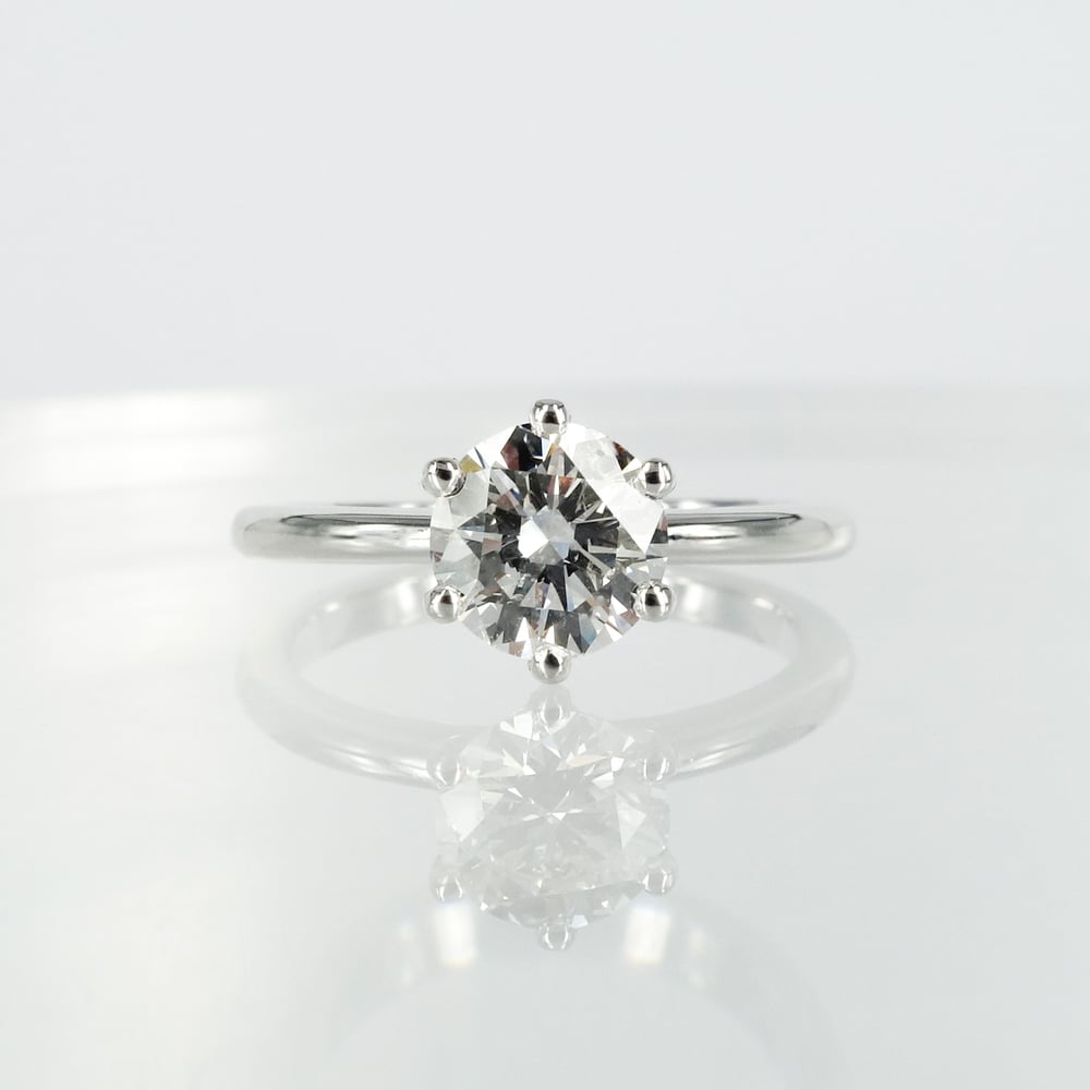 Image of 18ct white gold solitaire diamond ring. 1 = 1ct. GSI2 XXX. PJ4352