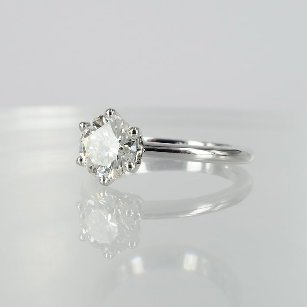 Image of 18ct white gold solitaire diamond ring. 1 = 1ct. GSI2 XXX. PJ4352