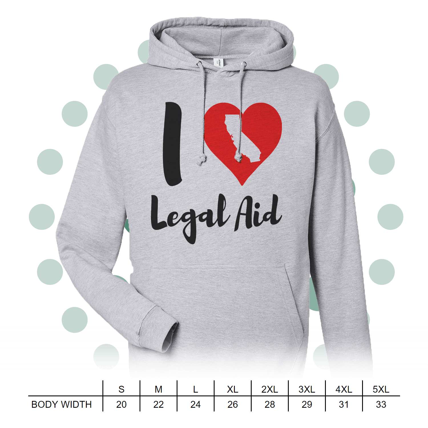 Image of I ❤ LEGAL AID - LARGE PRINT PULLOVER HOODIE