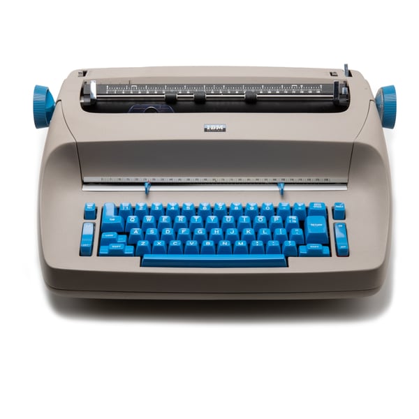 Image of Rare 1967 IBM Selectric Typewriter in Nasa Blue and Space Gray rarest color combination, overhauled