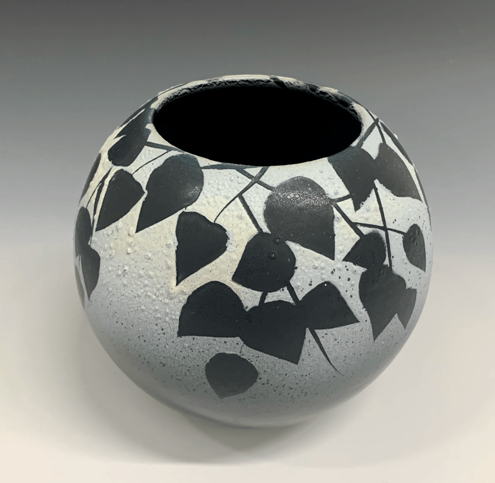 Image of Small Black Vines Jar / Vase