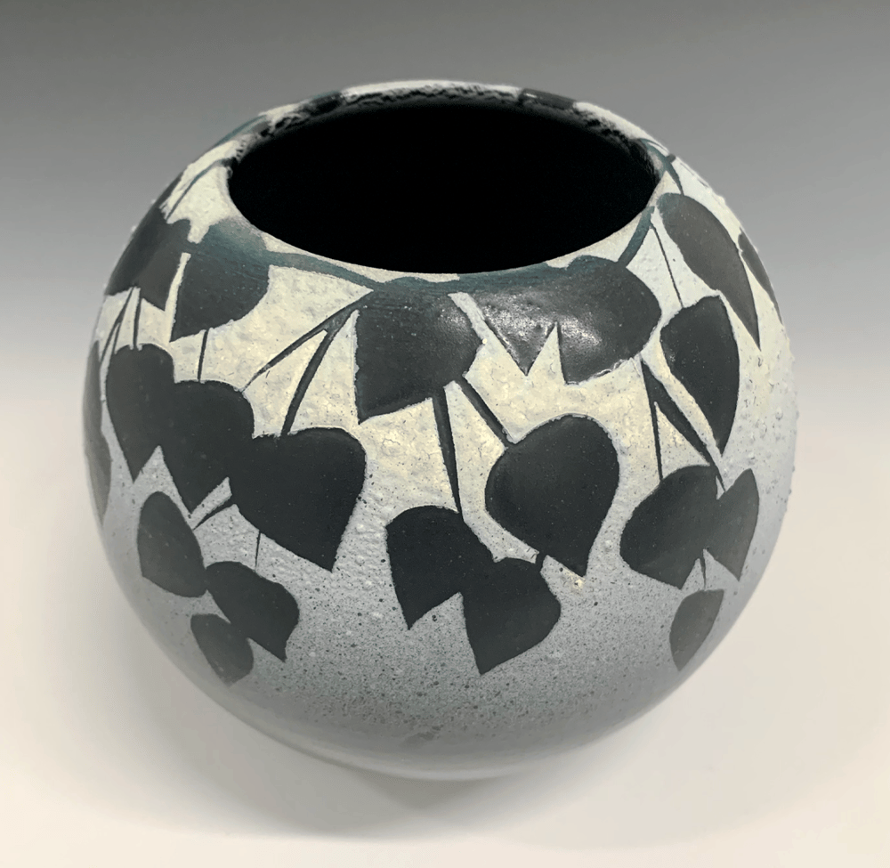 Image of Small Black Vines Jar / Vase