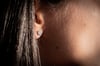 Faceted pebble stud earrings 