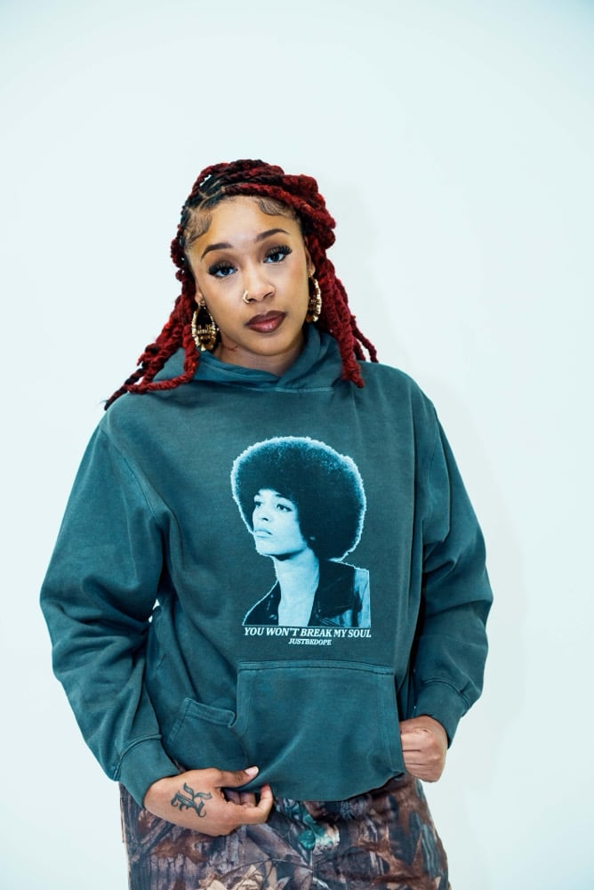 Image of Angela Davis Soul Hoodie Acid Wash 