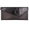 Bronze gloss and brown Enveloppe clutch