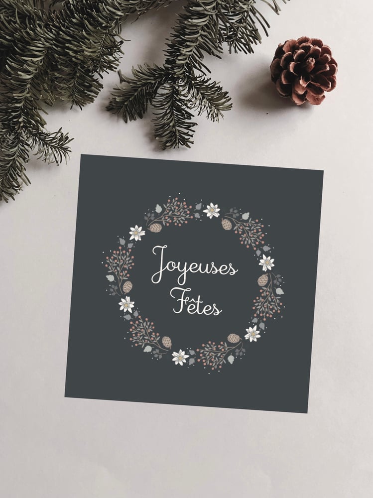 Image of Carte - Joyeuses Fêtes couronne 