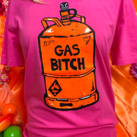 Image 2 of Sustainable Gas Bitch T-shirt- pink punch