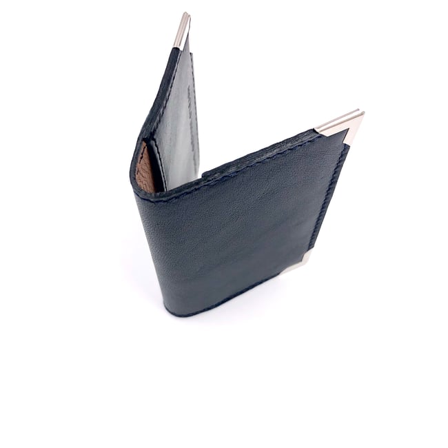 Cardholder, 2 pockets - navy blue outside