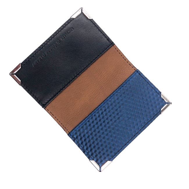 Cardholder, 2 pockets - navy blue outside