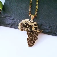 Image 1 of Africa Map Necklace- Flag Edition