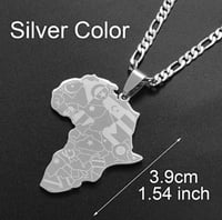 Image 2 of Africa Map Necklace- Flag Edition