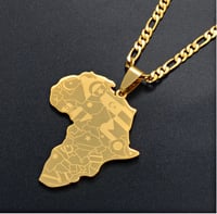 Image 3 of Africa Map Necklace- Flag Edition