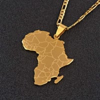 Image 1 of Africa Map Necklace- Boarder Lines Edition