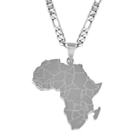 Image 2 of Africa Map Necklace- Boarder Lines Edition