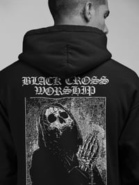 Image 2 of BLACK CROSS WORSHIP FORSAKEN PRINT Hoodie