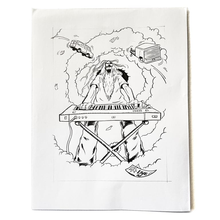 "KEYBOARD GUY" INK DRAWING