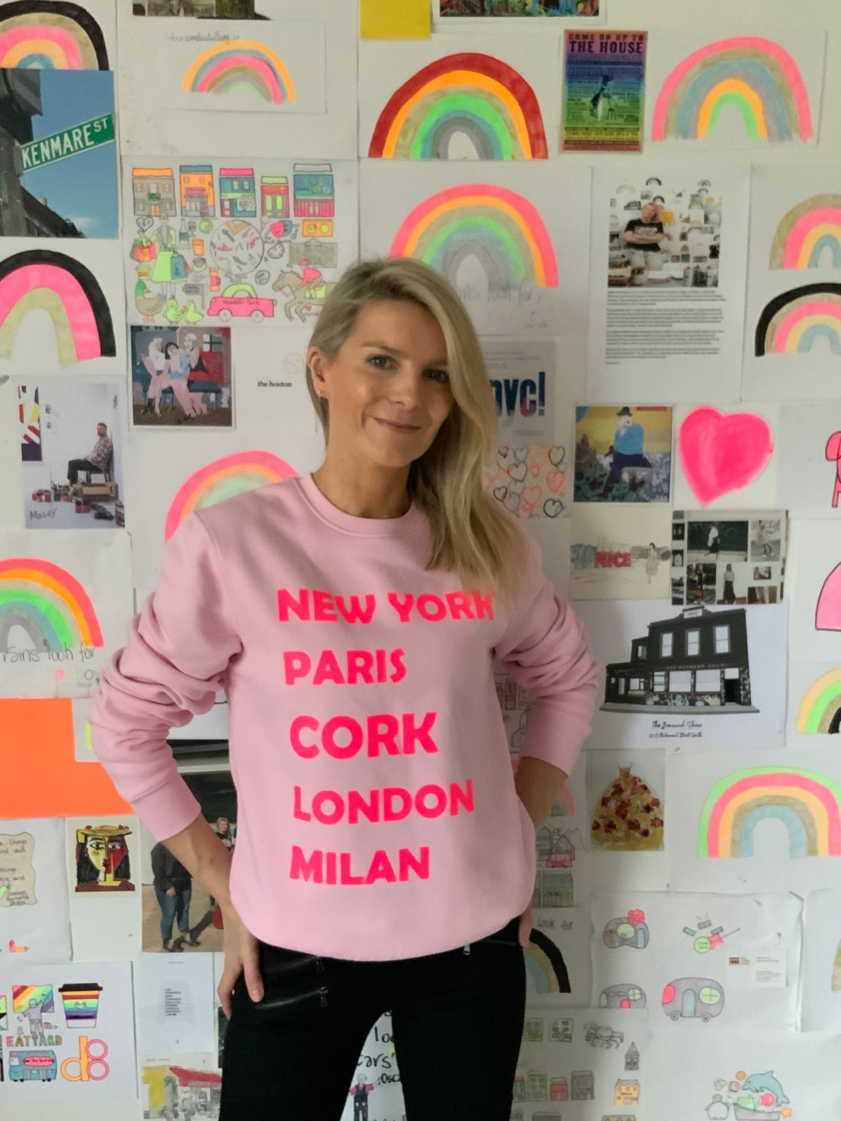 Image of Cork Pink Slogan Sweatshirt