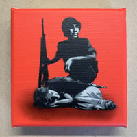 Image 1 of "Wake Me Up When It's All Over" 1/1 Mini Canvas (orange red)