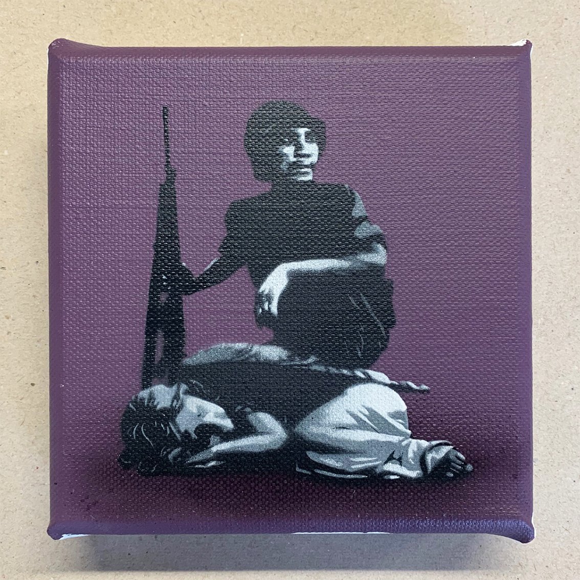 Image of "Wake Me Up When It's All Over" 1/1 Mini Canvas (purple)