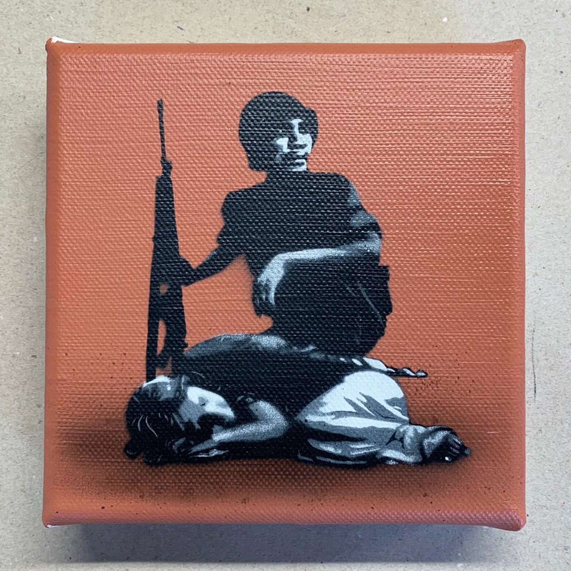 Image of "Wake Me Up When It's All Over" 1/1 Mini Canvas (chocolate)