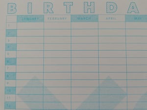 Perpetual Birthday Calendar