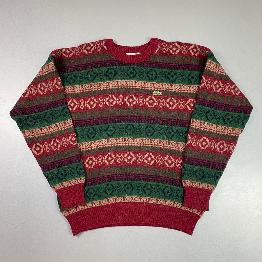 Image of Chemise Lacoste knitted sweatshirt, size large