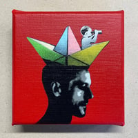 Image 1 of "Oh Captain My Captain" 1/1 Mini Canvas (red)