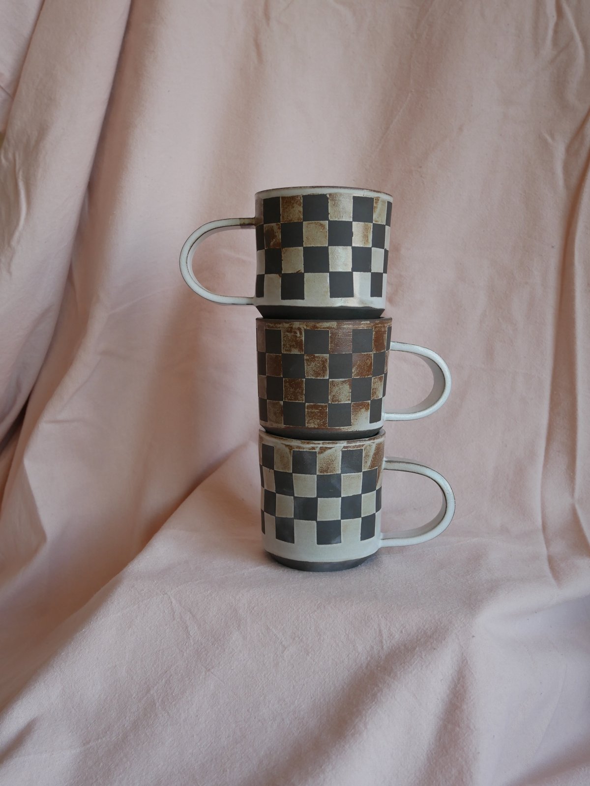 Image of Black and White Checkerboard Mug (Colour Variation)